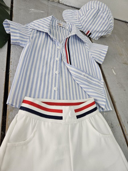 Zomerse Jongensoutfit Set – Overhemd, Short & Pet
