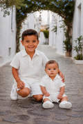 Witte Polo Jongens set met Korte Broek