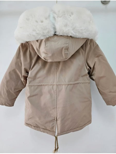 Kinderjas Beige Faux Fur