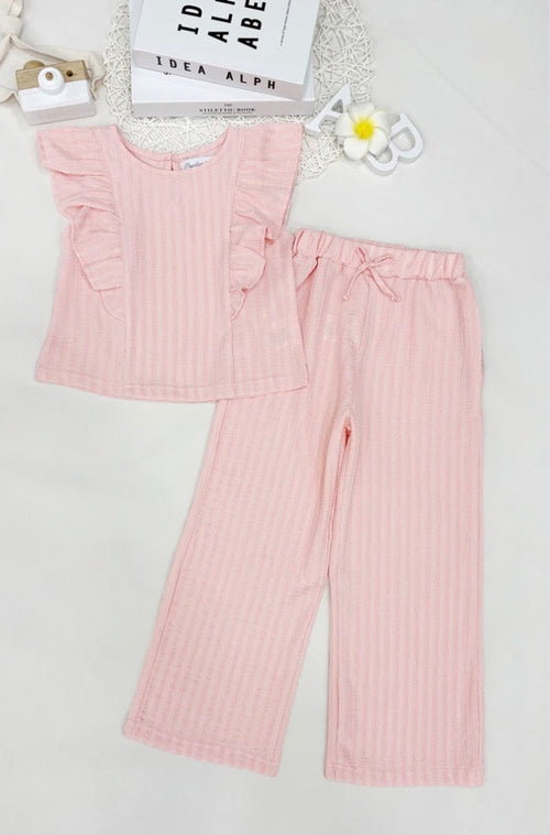 2-delige Meisjesset Roze Ruches