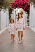 Meisjesset Roze Blouse & Geborduurde Rok met Tasje
