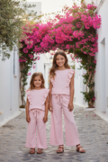 2-delige Meisjesset Roze Ruches