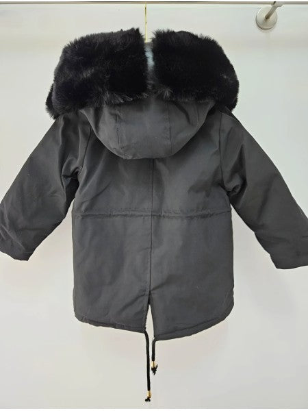 Kinderjas Zwart Faux Fur