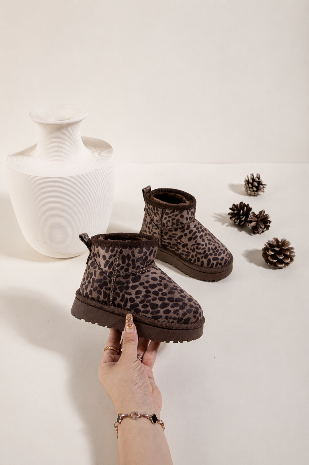 Luipaardprint Snowboots Kinderen | Warme Winterlaarzen Maat 21-36