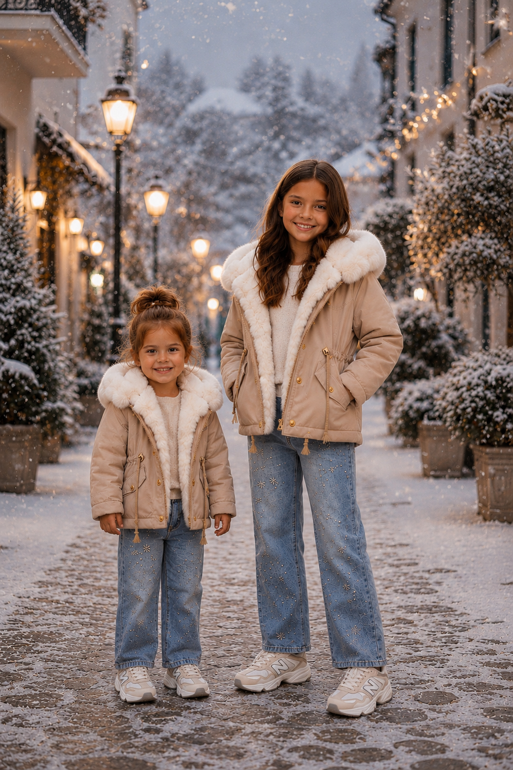 Kinderjas Beige Faux Fur