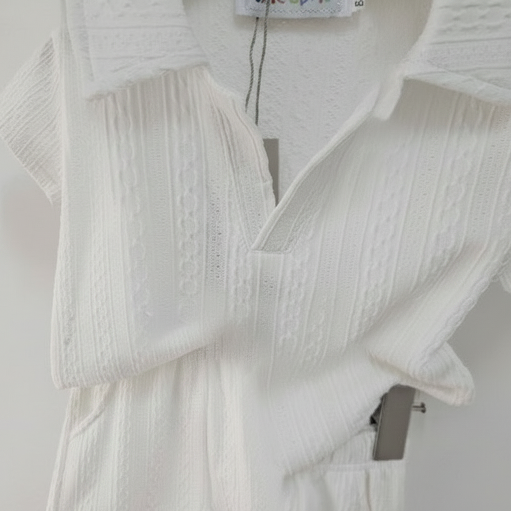 Witte Polo Jongens set met Korte Broek